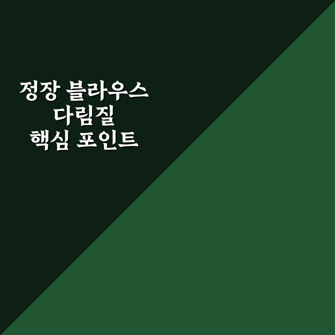 정장 블라우스 다림질 팁 5포인트 핵심가이드와 체크포인트