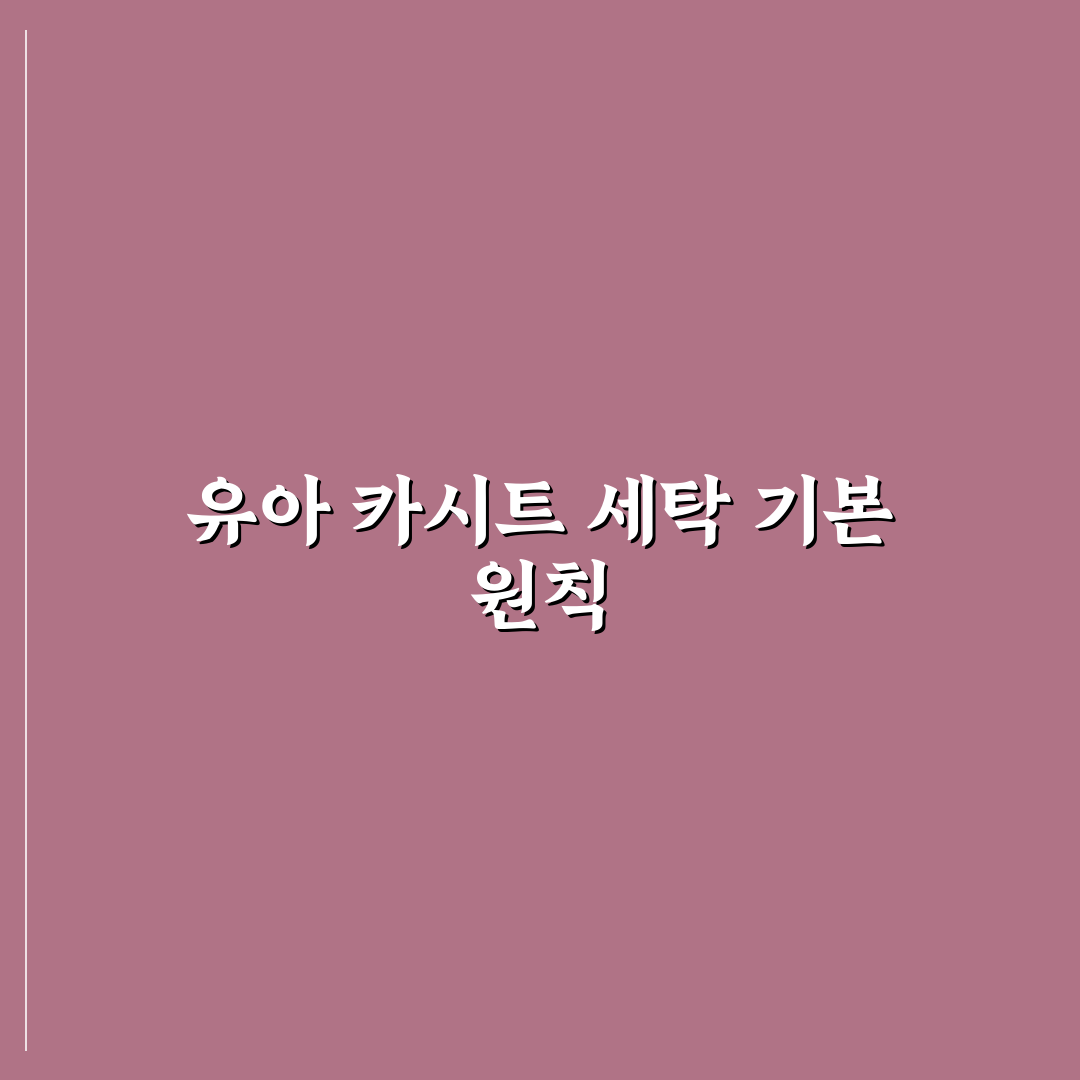 유아용 카시트 세탁 방법 5가지 핵심가이드와 체크포인트