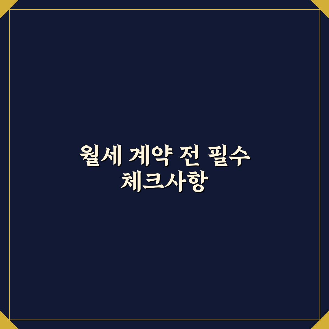 월세 계약 시 주의사항 7가지 핵심가이드와 비교 분석