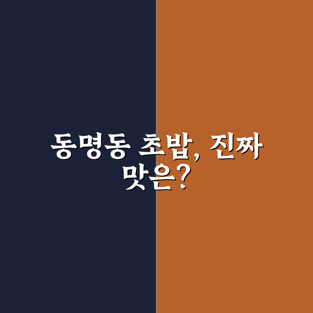 동명동 지은초밥 맛과 서비스 비교 분석 가이드