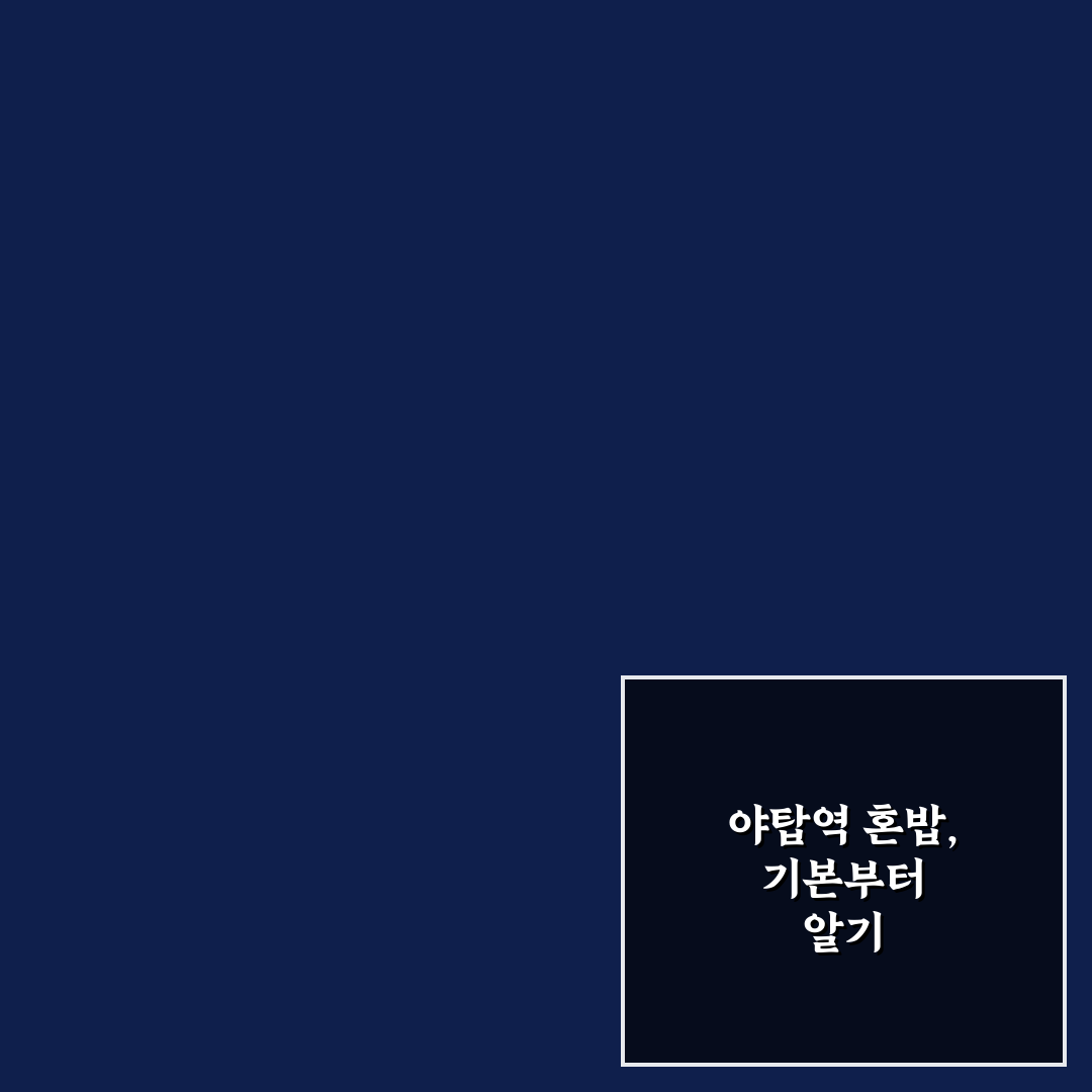 야탑역 혼밥 가이드와 5가지 체크포인트 분석