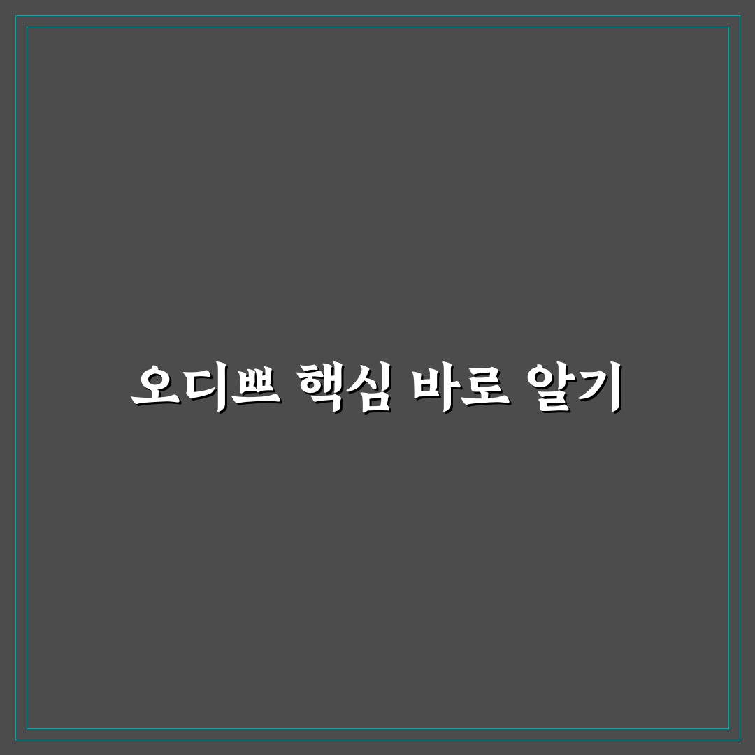 오디쁘 비교와 분석을 통한 5가지 선택 기준 총정리