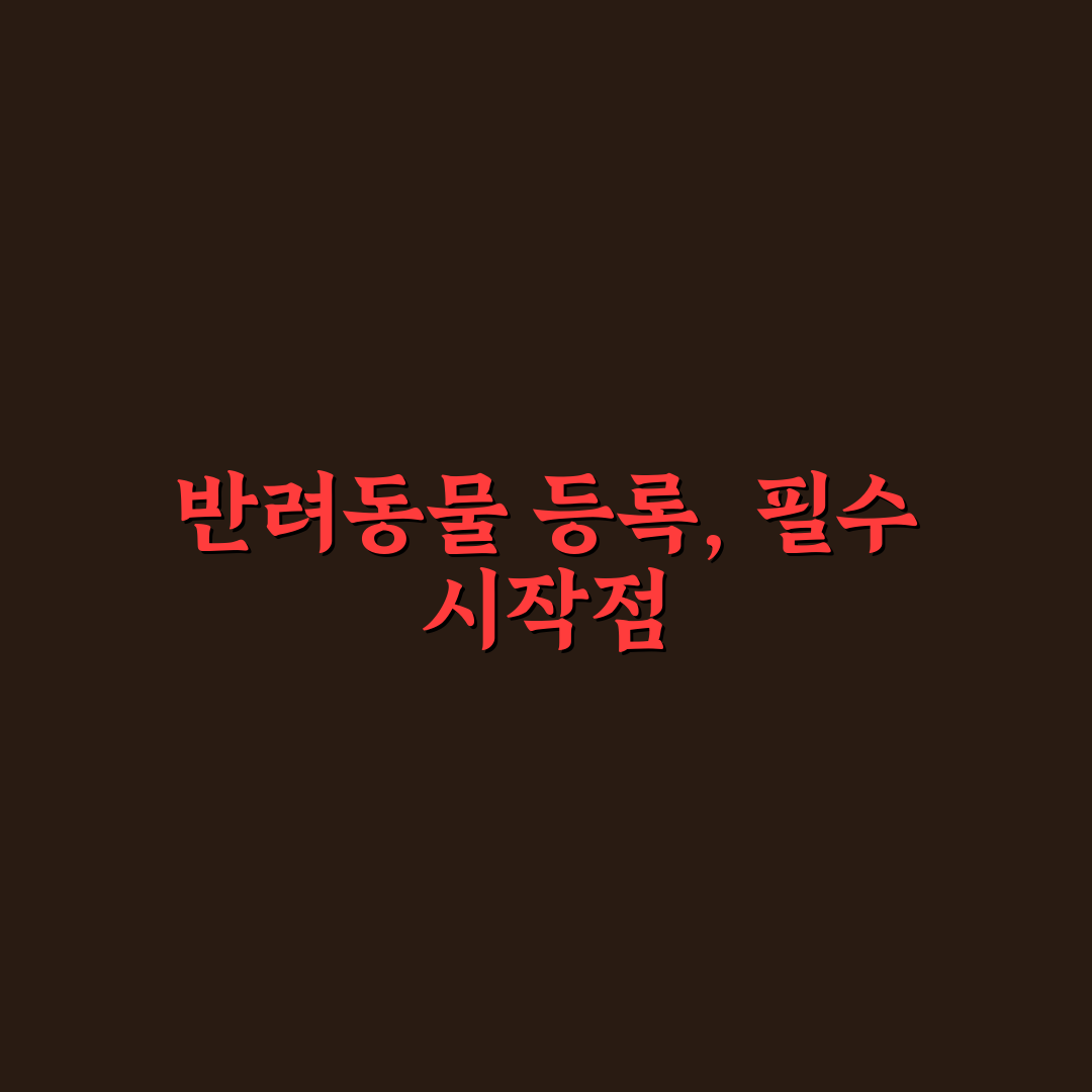 반려동물 등록 의무화 5가지 체크포인트와 핵심가이드