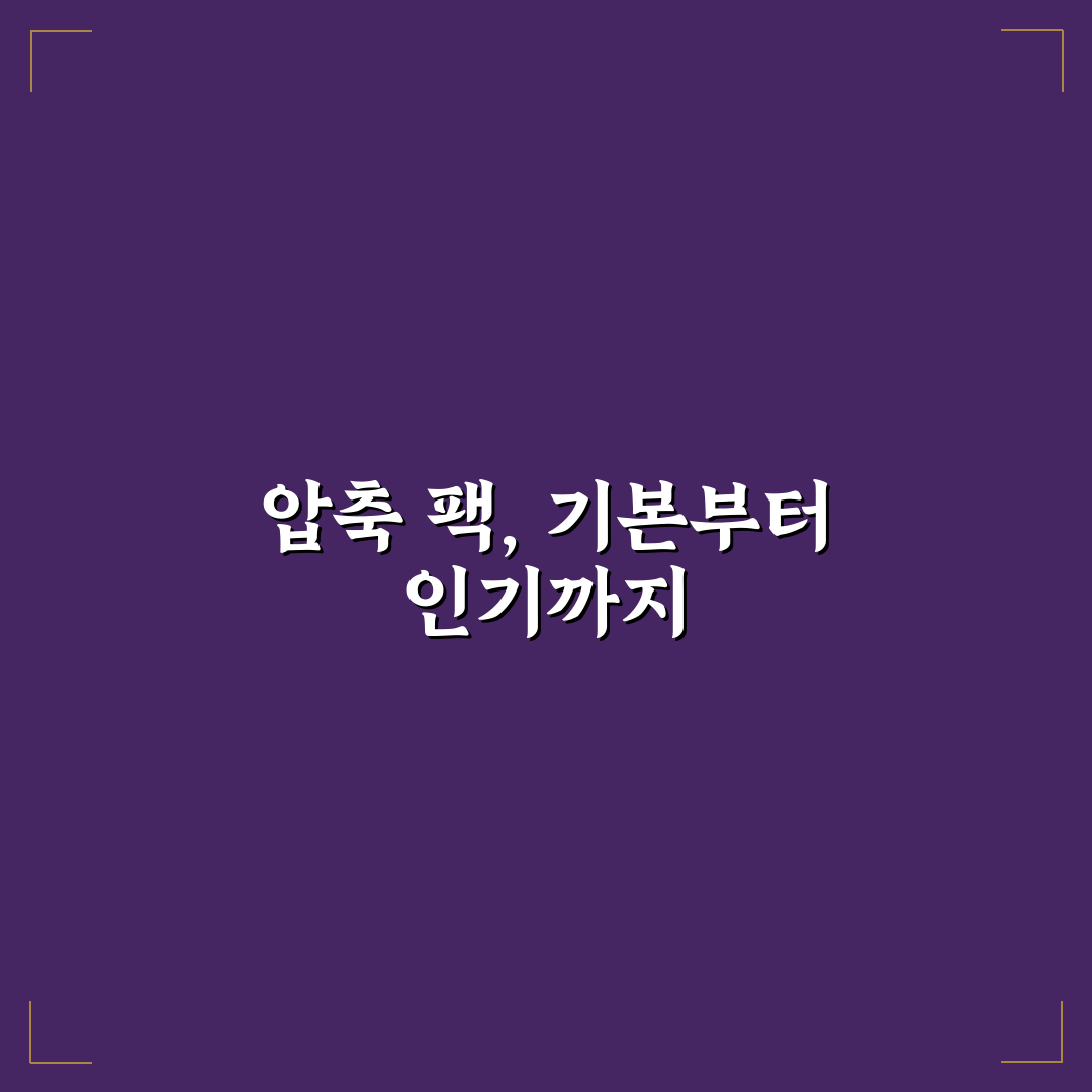 압축팩 사용법 후기 5포인트 체크포인트와 핵심가이드 총정리