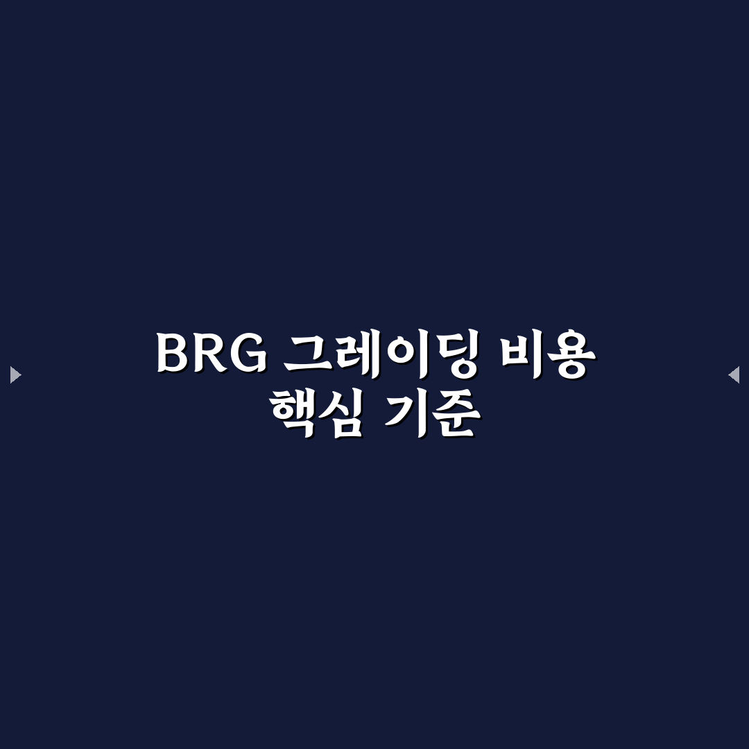 brg 그레이딩 비용 비교와 선택 가이드 5가지 체크포인트