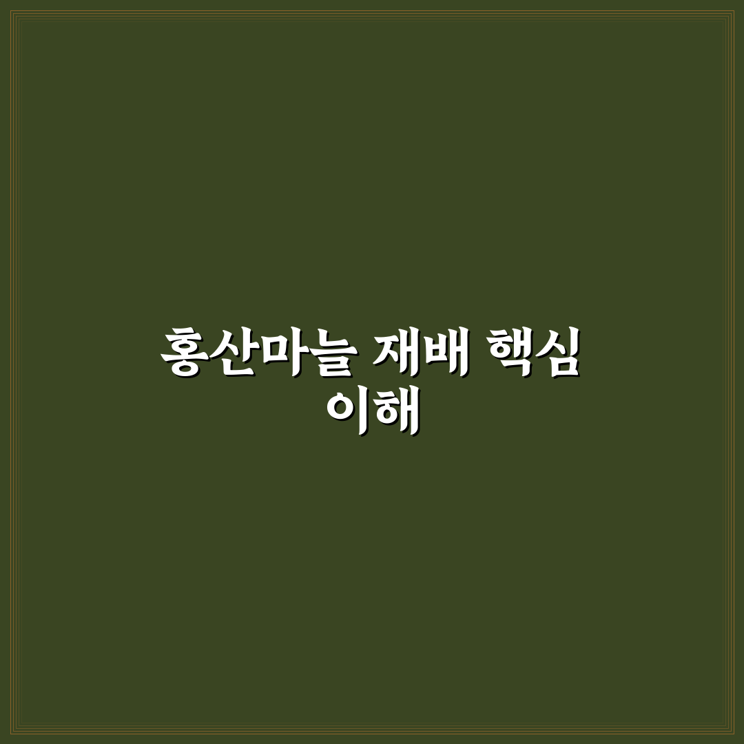 홍산마늘재배방법 초보자도 쉽게 배우는 꿀팁 공유