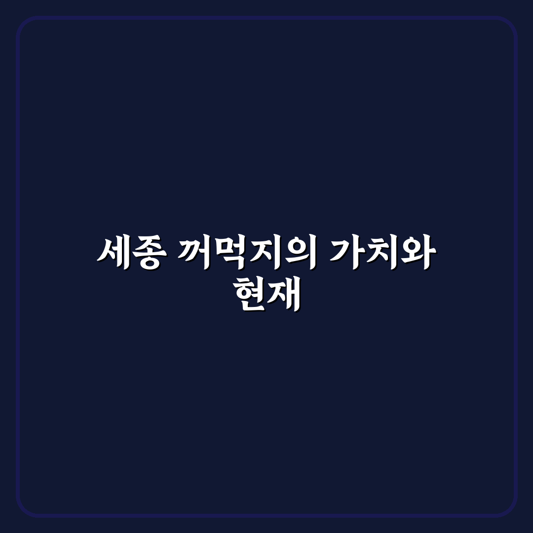 세종 꺼먹지 선택을 위한 5가지 기준 분석과 비교
