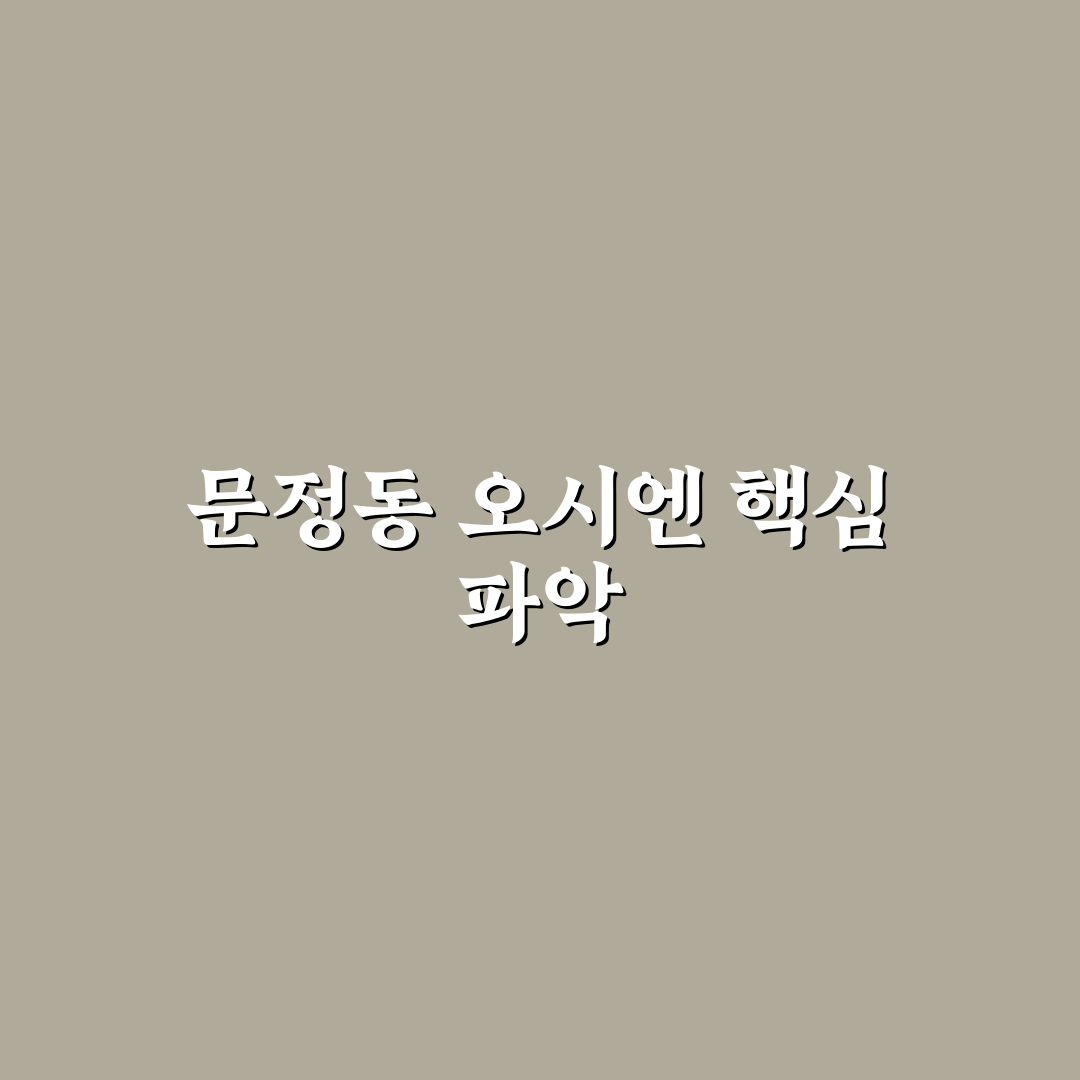 문정동 오시엔 방문 전 꼭 알아야 할 꿀팁 공유