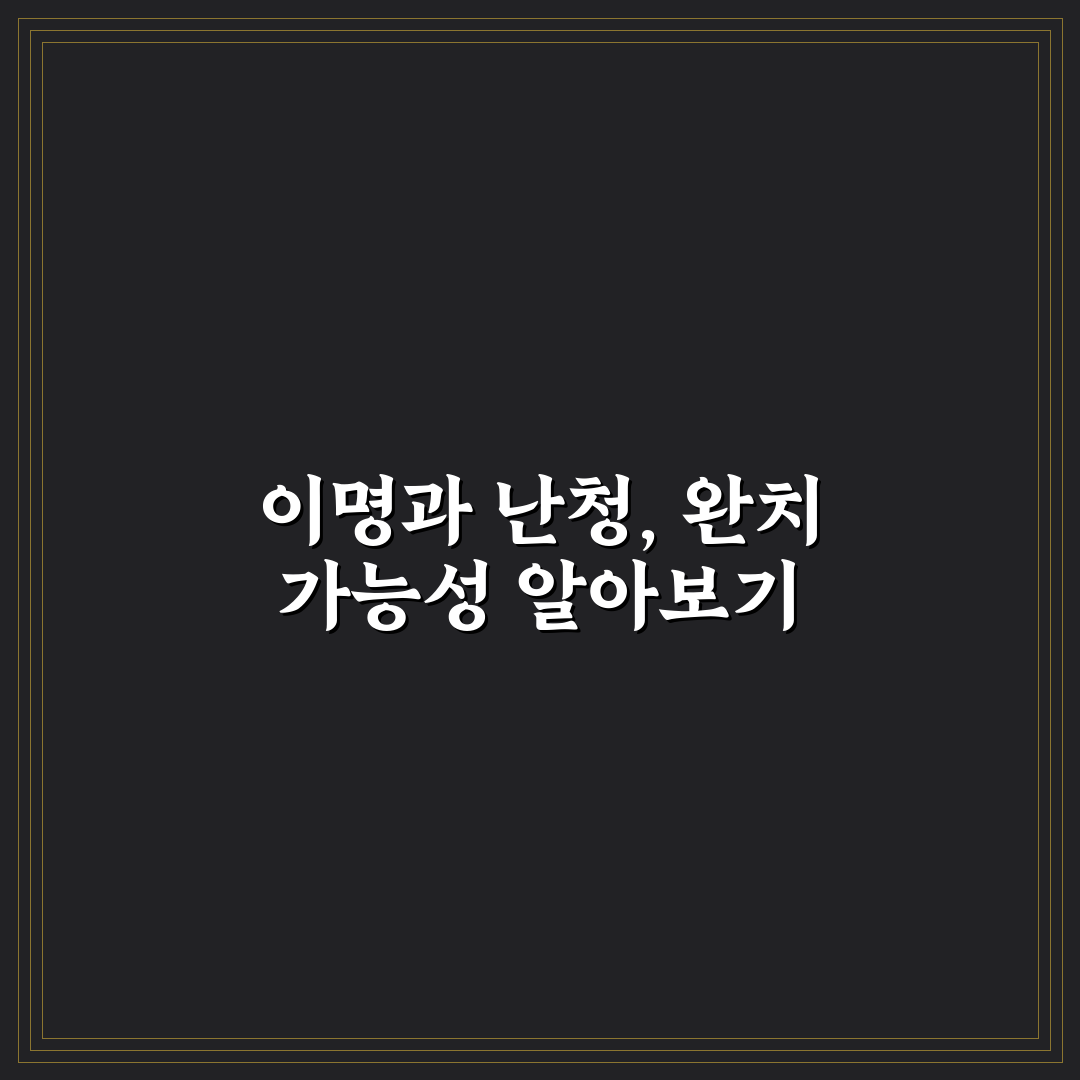 이명 난청 완치설명서 초보자도 쉽게 이해하는 꿀팁 정리