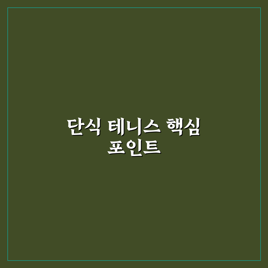 단식 테니스 매니아를 위한 5가지 경기 전략 분석과 체크포인트