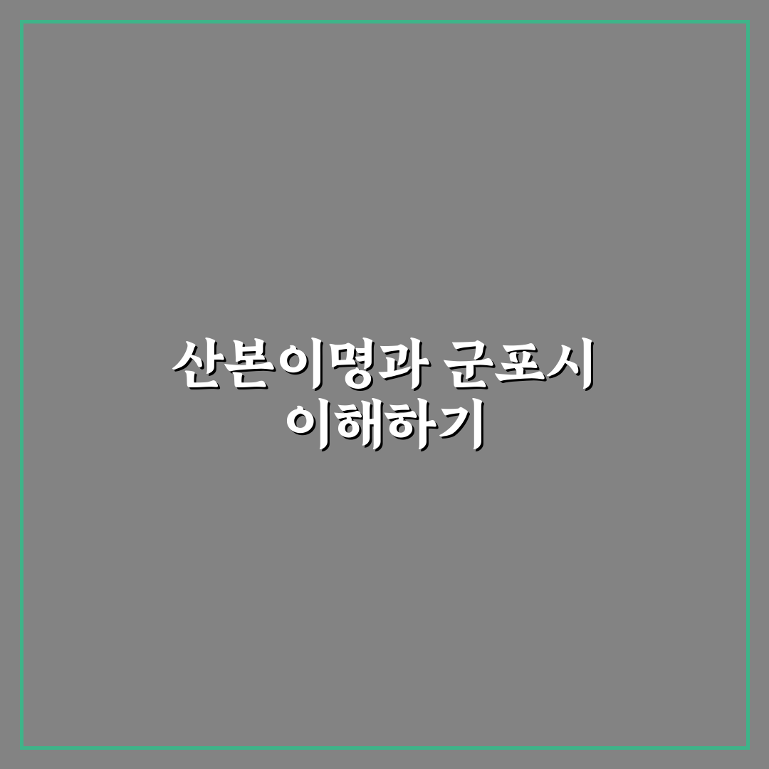 산본이명 군포시 부동산 비교와 5가지 투자 기준 분석