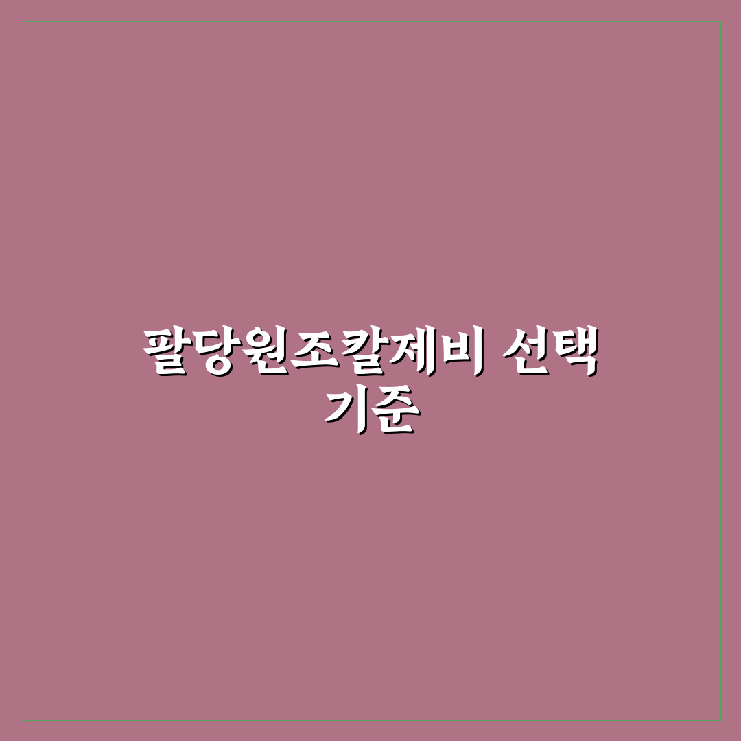 팔당원조칼제비 양평 맛집 비교와 선택 기준 5가지