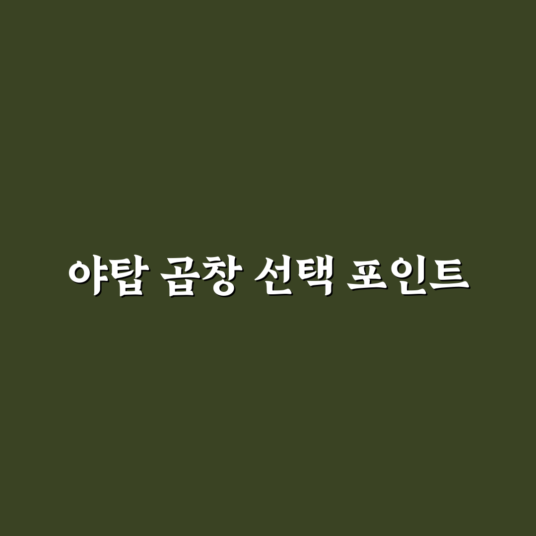 야탑 곱창 트럭 비교와 맛 기준 5가지 총정리