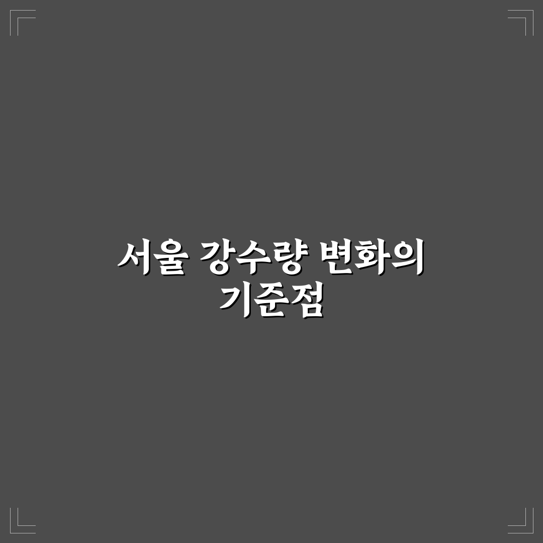 서울특별시 강수량 변화 분석과 월별 강수량 비교 기준