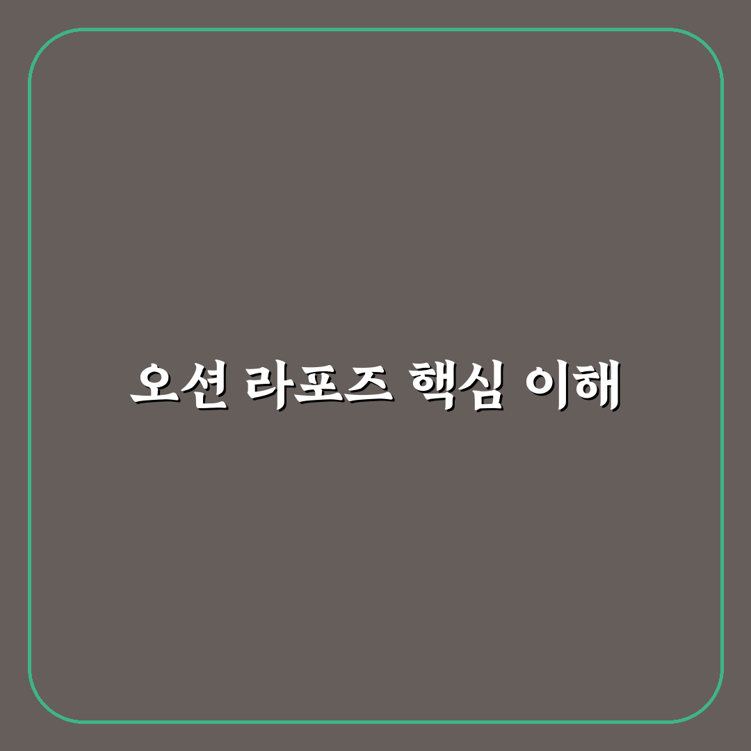 오션 라포즈 비교 및 분석 가이드 5가지 기준