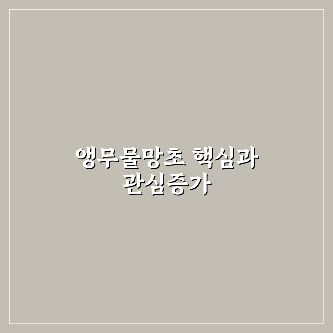 앵무물망초 성장 조건과 관리 기준 총정리