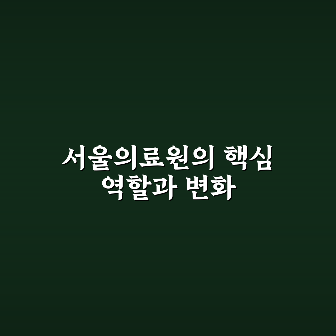 서울특별시 서울의료원 주요 서비스 5가지 기준 비교 분석